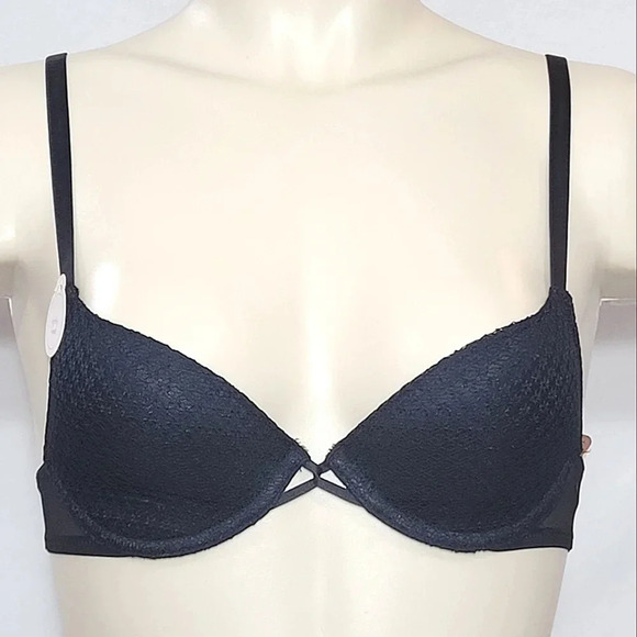 32A Xhilaration Perfect T-Shirt Strappy Back Underwire Bra Ebony Black‎ NWT  New - Picture 1 of 5